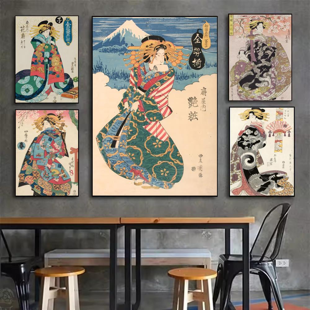 Interior Design Japanese - Poster geisha giapponese retrò Adesivi murali