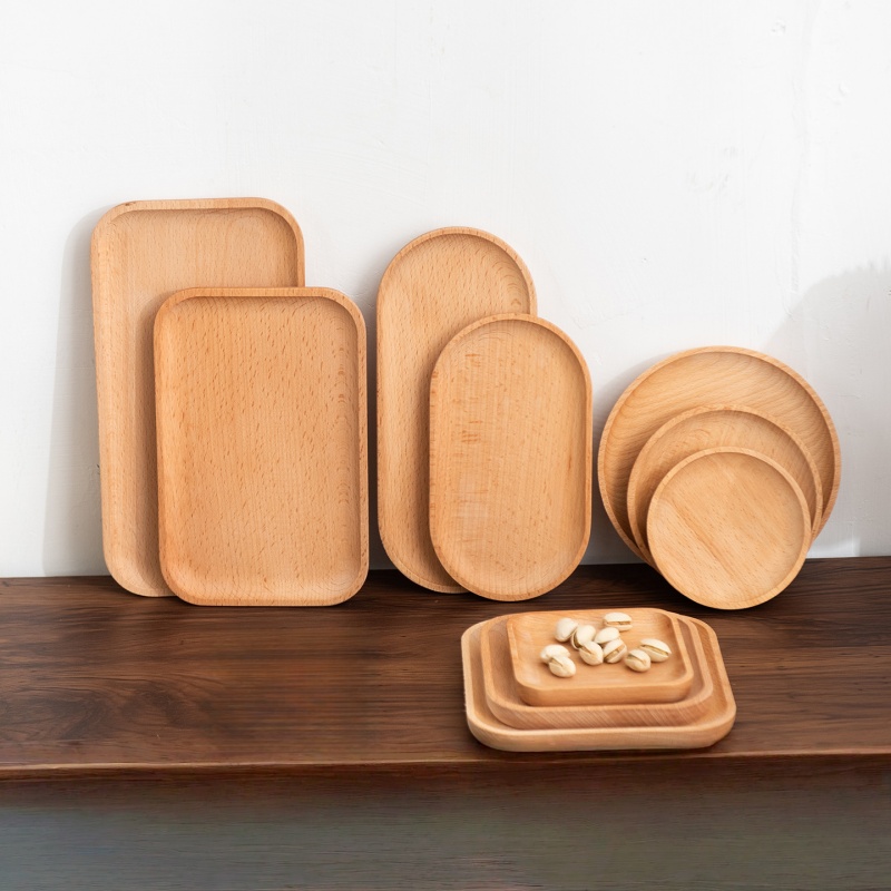 Travertine Tray Oval - Vassoio per Colazione in Legno di
