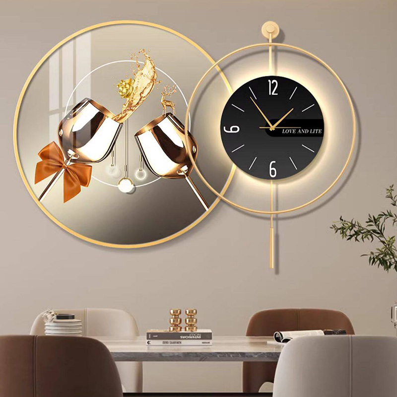 Interior Design Vintage Modern - Orologio da Parete Artistico a LED,