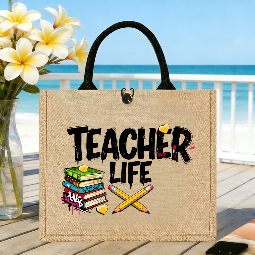 Interior Design Book - Borsa tote in juta con design
