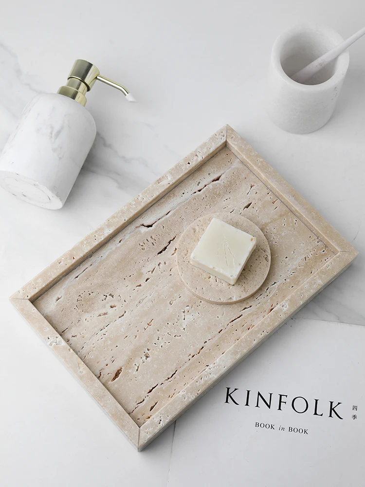 Vassoio in marmo minimalista p - Travertine Tray Oval recensione e prezzo