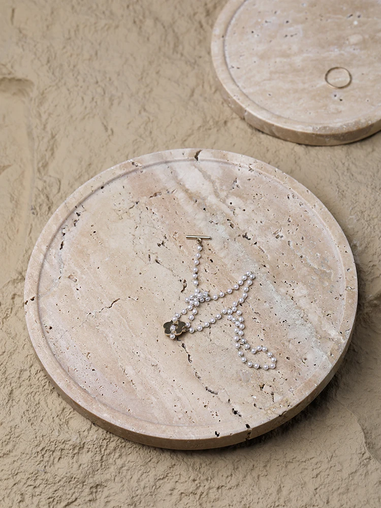 Vassoio in marmo minimalista p - Travertine Tray Oval recensione e prezzo