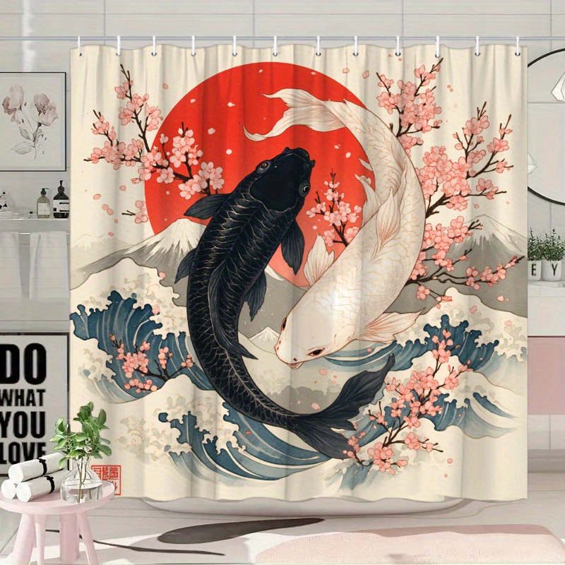 Tenda da doccia con motivo Koi - Interior Design Japanese recensione e prezzo