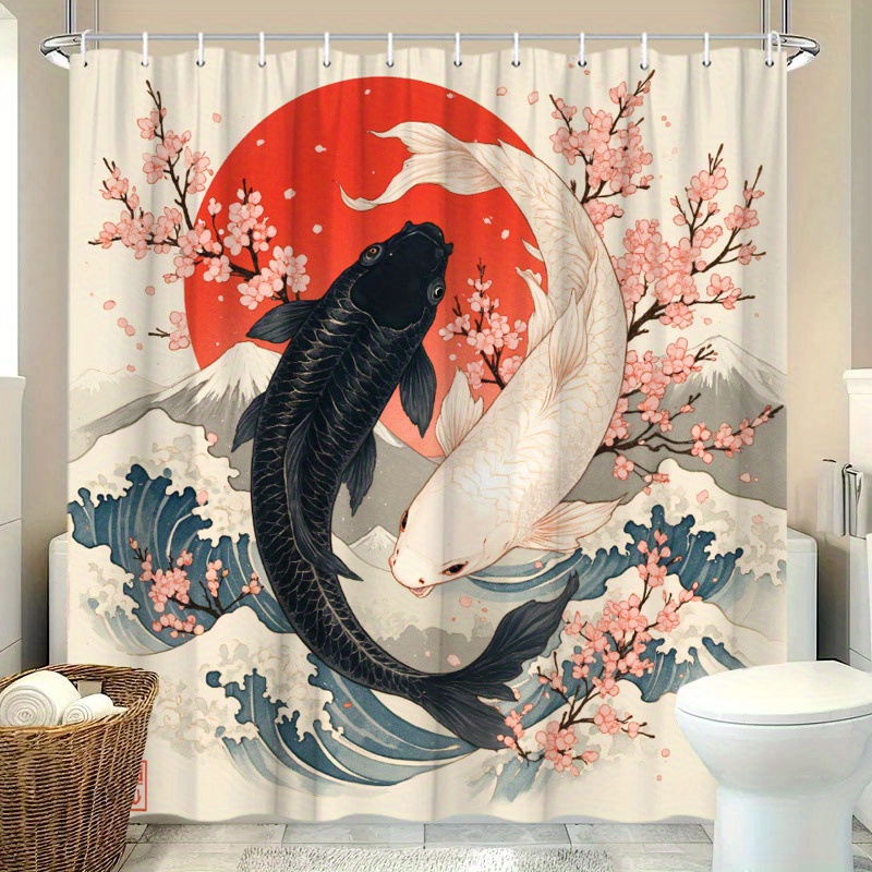 Tenda da doccia con motivo Koi - Interior Design Japanese recensione e prezzo